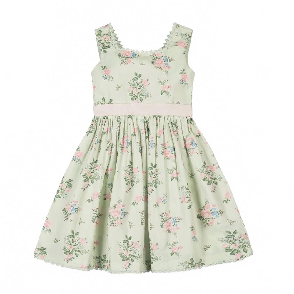NEW HOPE & HENRY girl's organic sleeveless sateen party dress in chateau floral